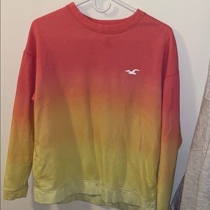 Hollister Pink/Yellow/Orange Ombré sweatshirt
